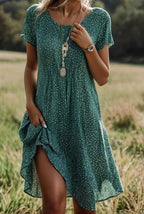Luméa ™ Short Sleeve Polka Dot Midi Dress