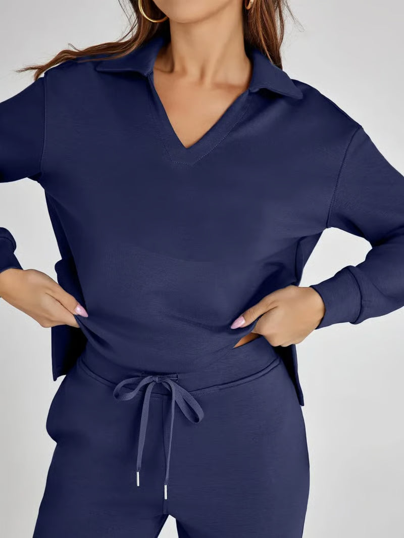 EaseLuxe™ Women’s 2-Piece Fall Outfit Set – Breathable & Wrinkle-Resistant Sweatsuit