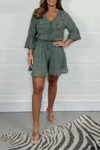 Elara Lace Romper