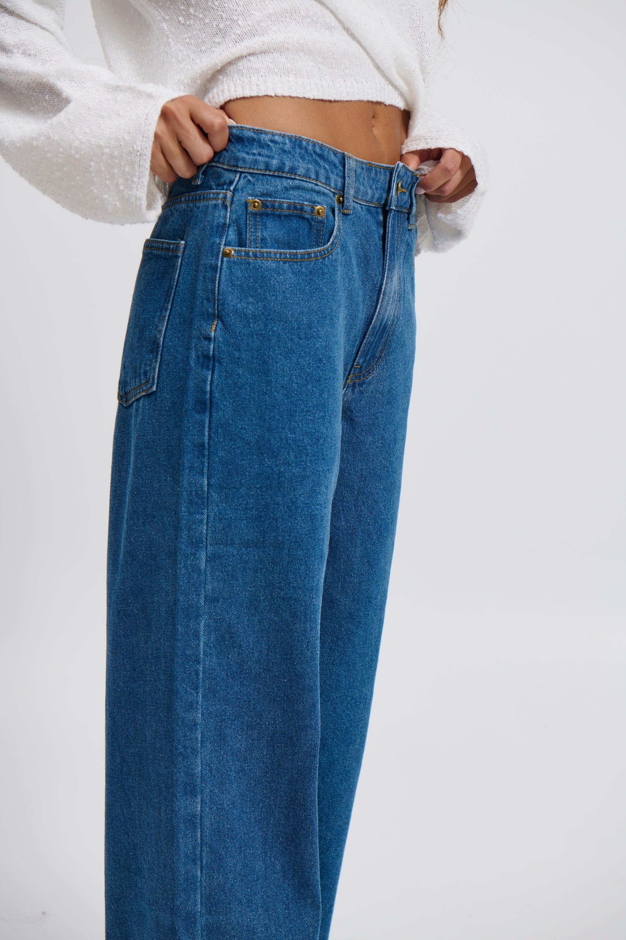 Harper Boyfriend Jean – Mid Blue