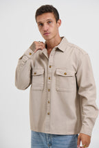Tan Cotton Drill Shacket