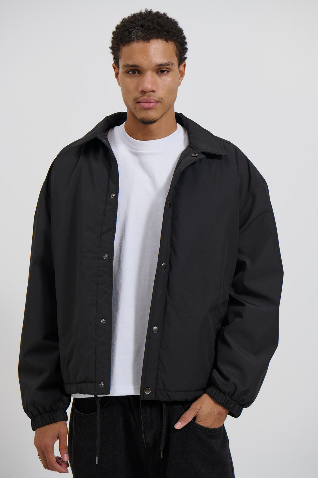 Padded Bomber Jacket – Black – Warm & Stylish Outerwear for Men