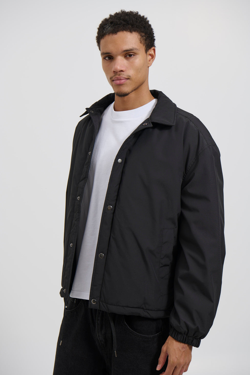 Padded Bomber Jacket – Black – Warm & Stylish Outerwear for Men