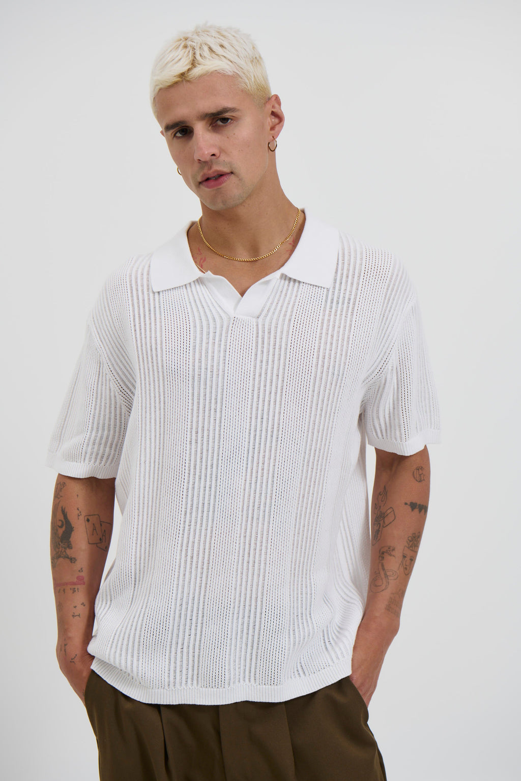 Verrin™ Relaxed Polo – White, Short Sleeve, Classic Fit