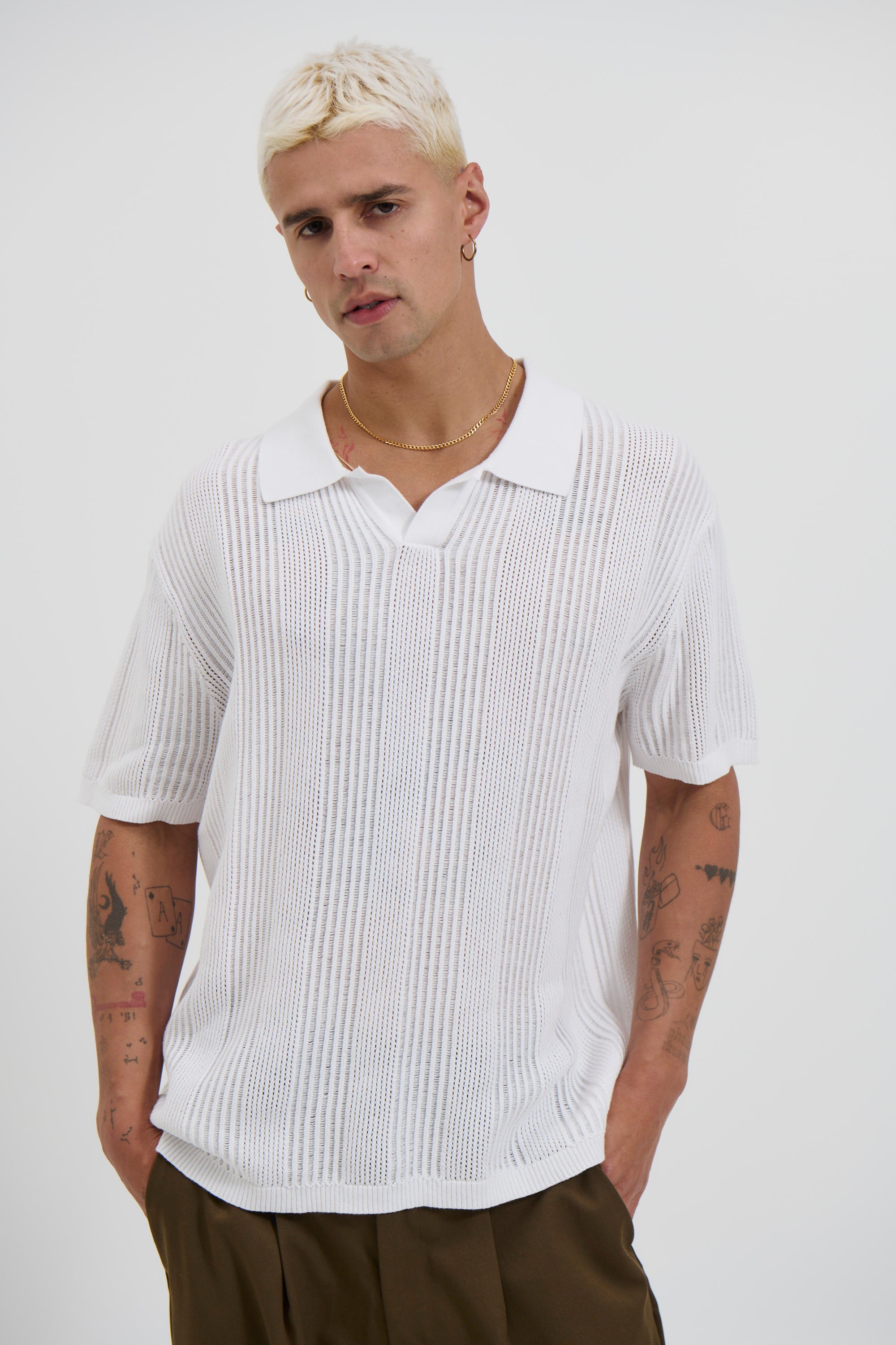 Verrin™ Relaxed Polo – White, Short Sleeve, Classic Fit