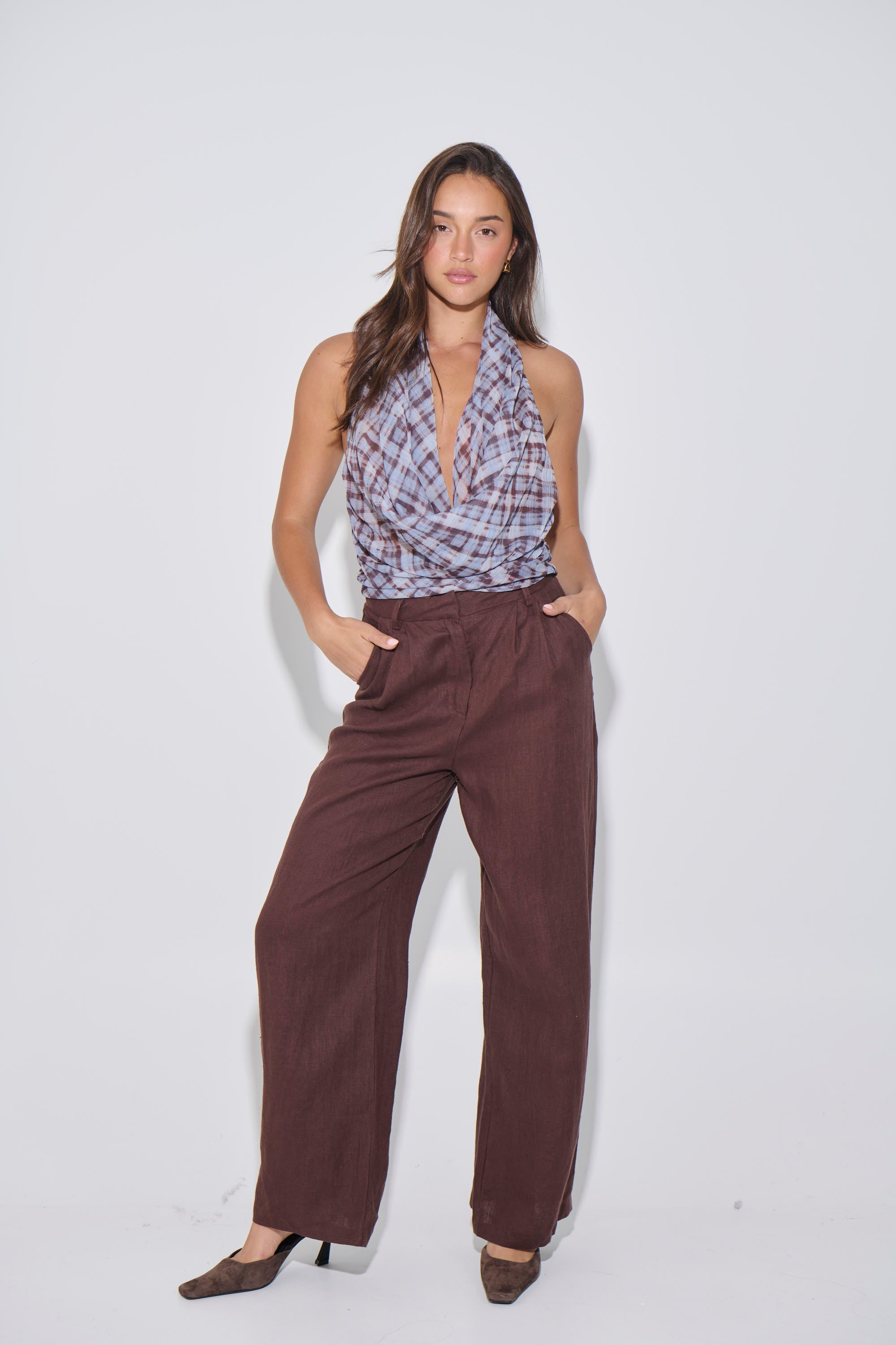 Selvoriaᵀᴹ Linen Pant – Black Wide-Leg Relaxed Fit