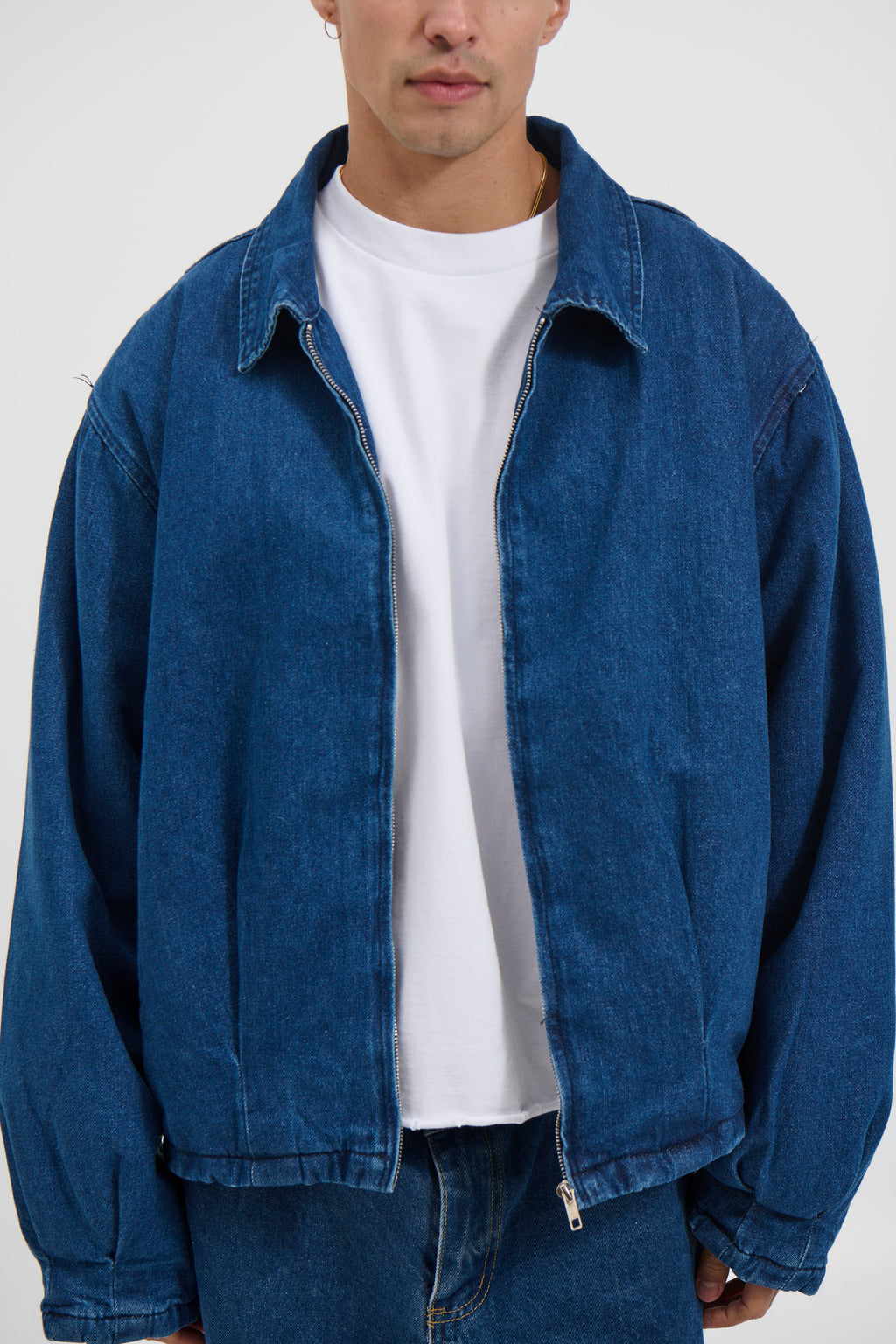 Veyra – Denim Drop Shoulder Indigo Shirt with Front Pockets