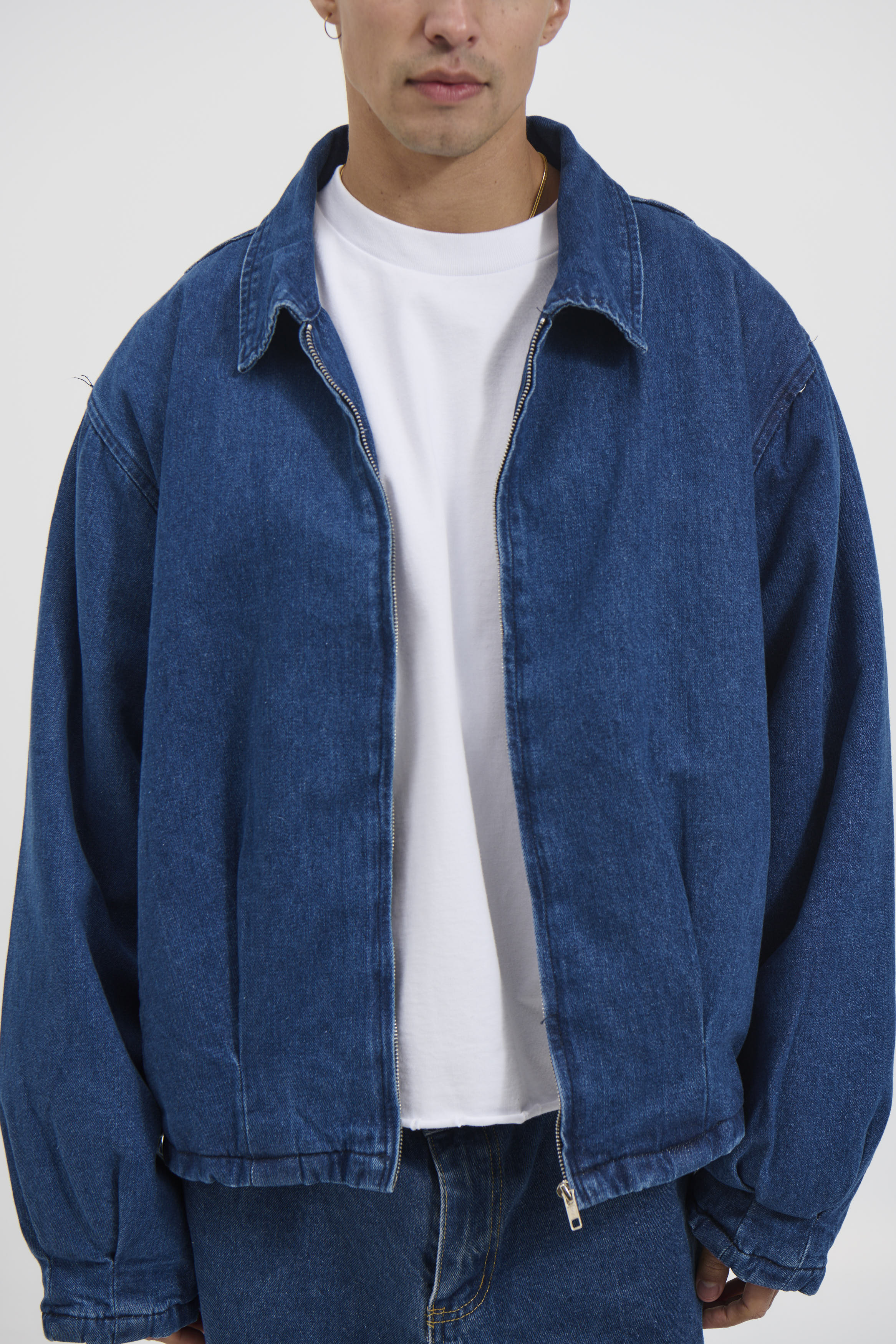 Veyra – Denim Drop Shoulder Indigo Shirt with Front Pockets