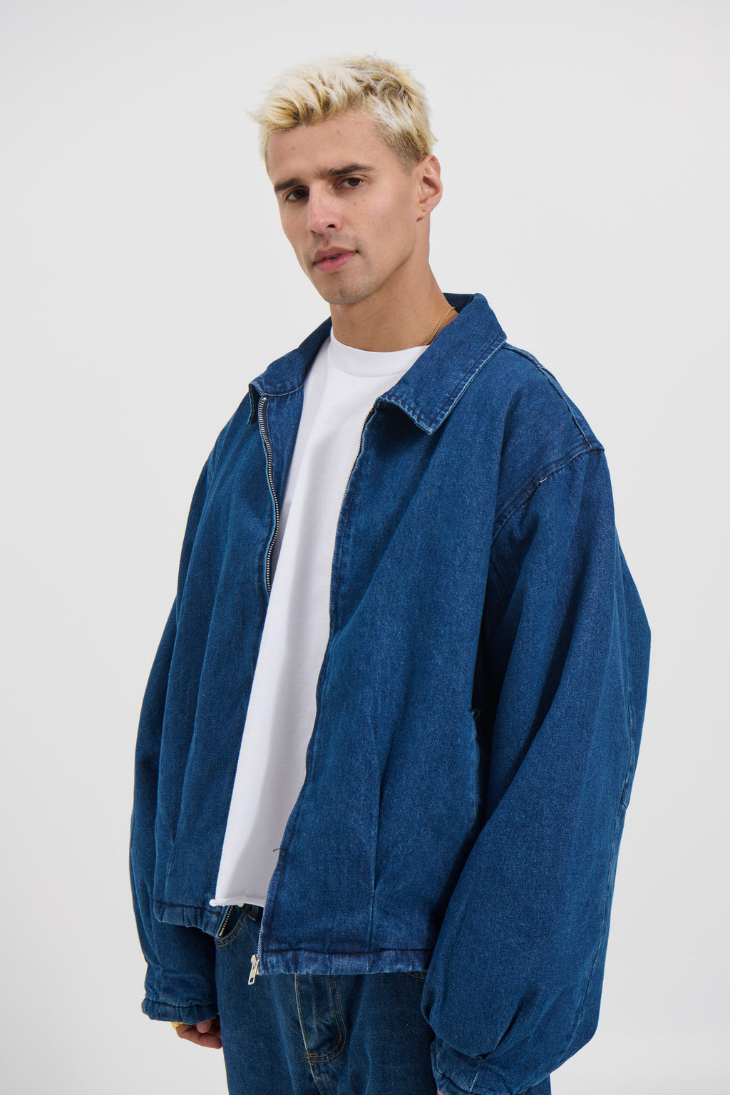 Veyra – Denim Drop Shoulder Indigo Shirt with Front Pockets