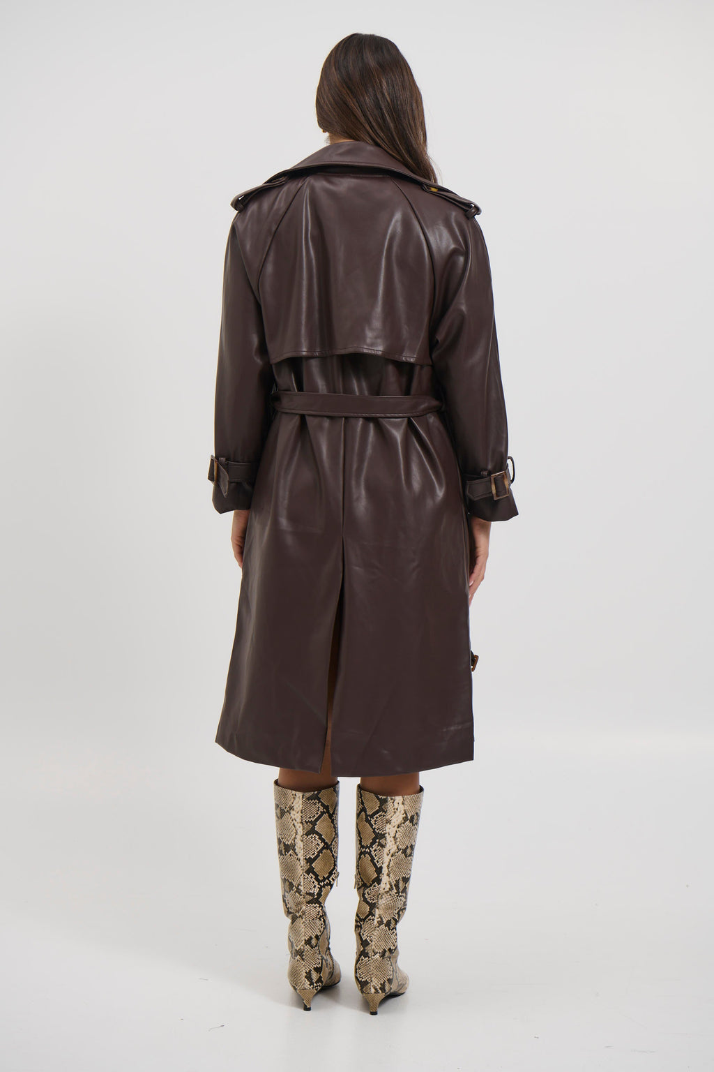 Virelle | Chocolate PU Leather Women’s Jacket