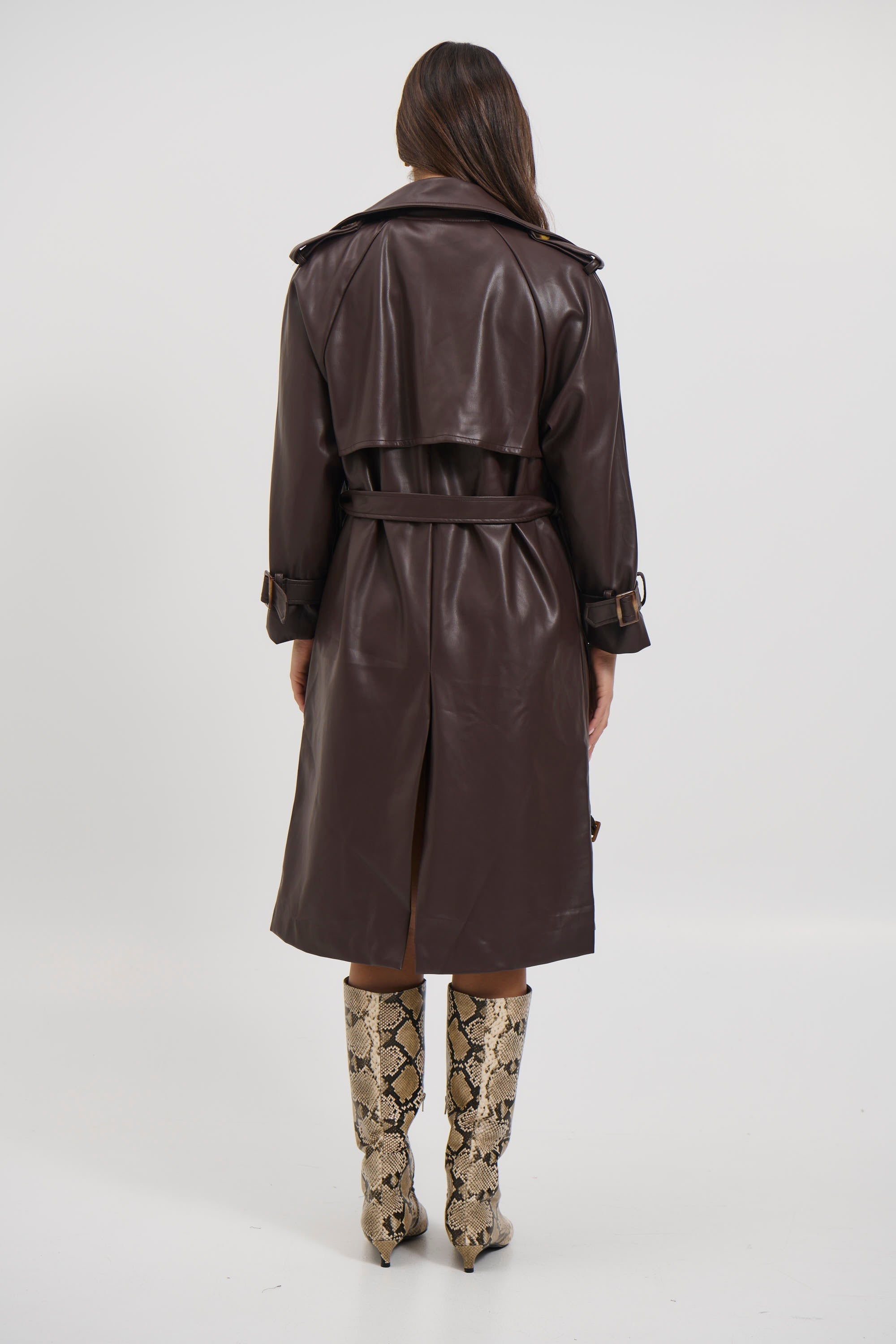 Virelle | Chocolate PU Leather Women’s Jacket