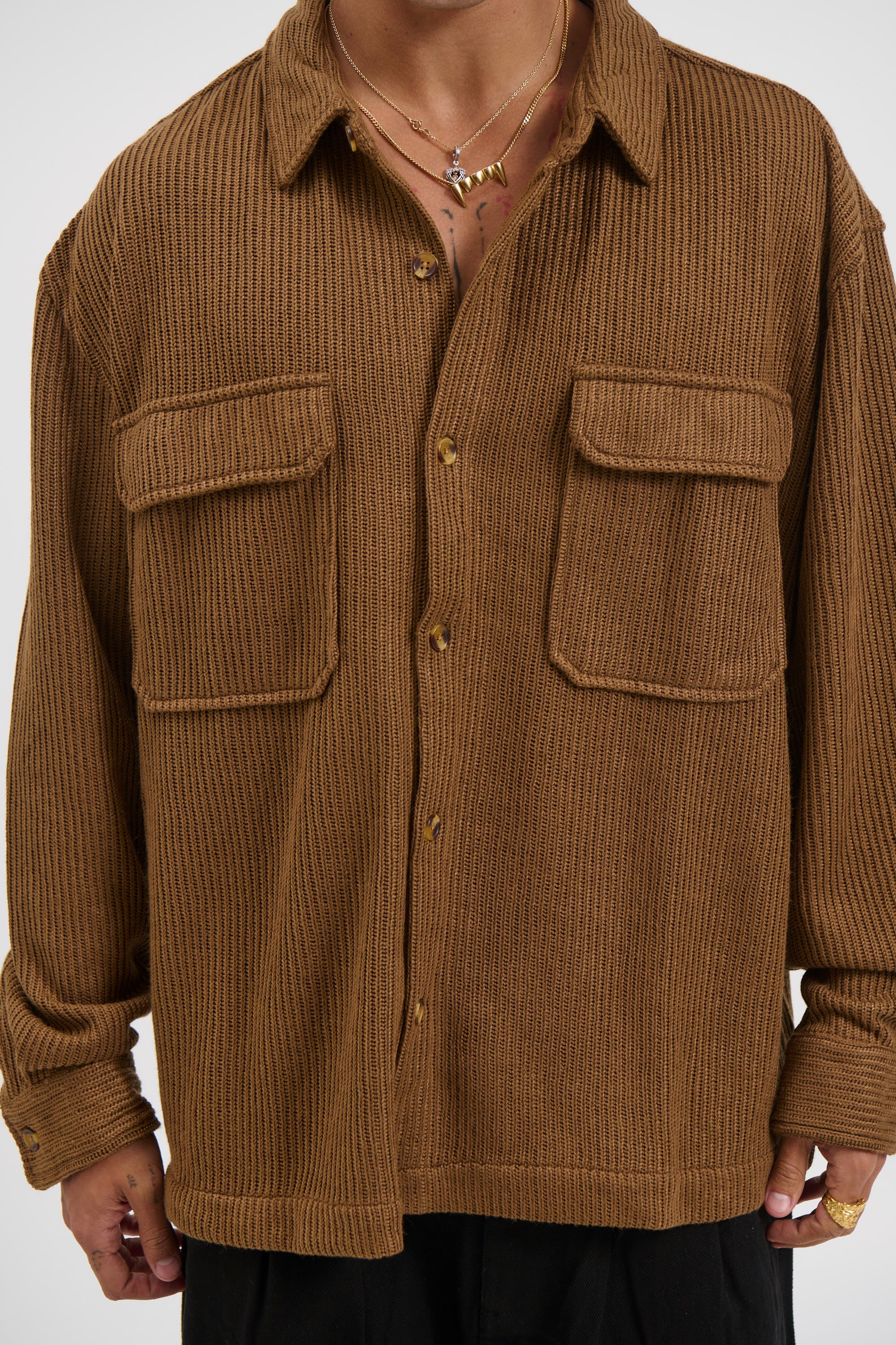 Selvoriaᵀᴹ Dion Cord Overshirt – Men’s Chocolate Brown Regular Fit