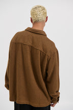Selvoriaᵀᴹ Dion Cord Overshirt – Men’s Chocolate Brown Regular Fit