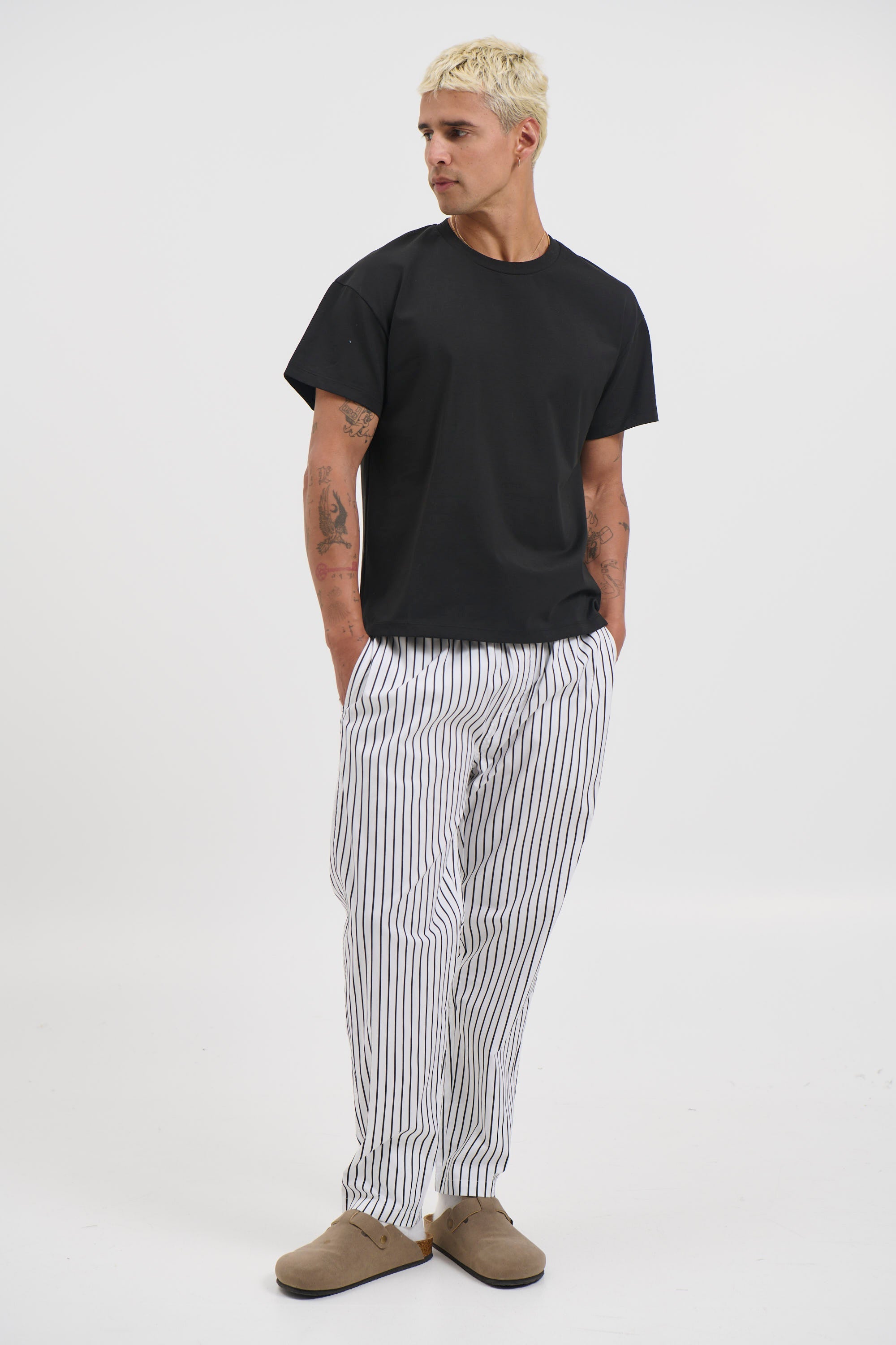 Novaroᵀᴹ Locky Straight Pant – Men’s Stripe Drawstring Tapered Fit