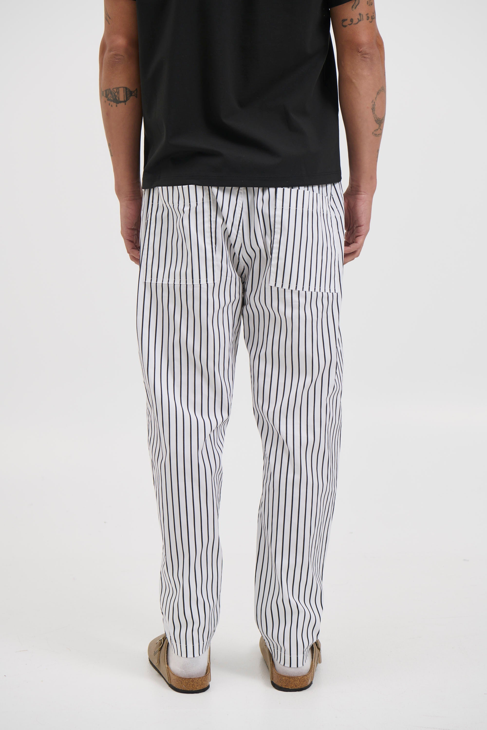 Novaroᵀᴹ Locky Straight Pant – Men’s Stripe Drawstring Tapered Fit