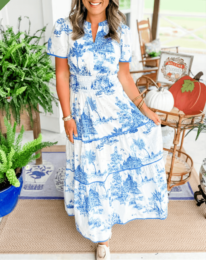 Selvoria ™ – Elara Classic Charm Maxi Dress