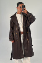 Virelle | Chocolate PU Leather Women’s Jacket