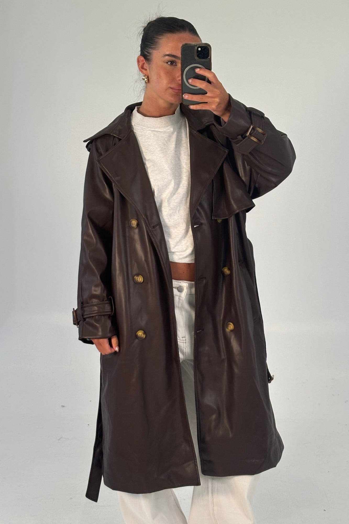 Virelle | Chocolate PU Leather Women’s Jacket