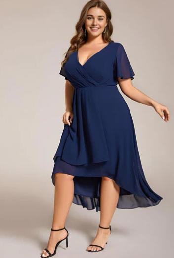 Elysian™ Midi Chiffon Wedding Guest Dress