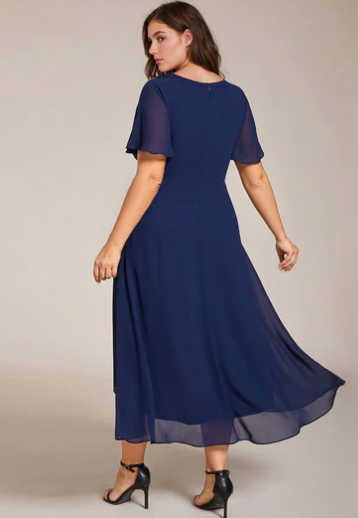 Elysian™ Midi Chiffon Wedding Guest Dress