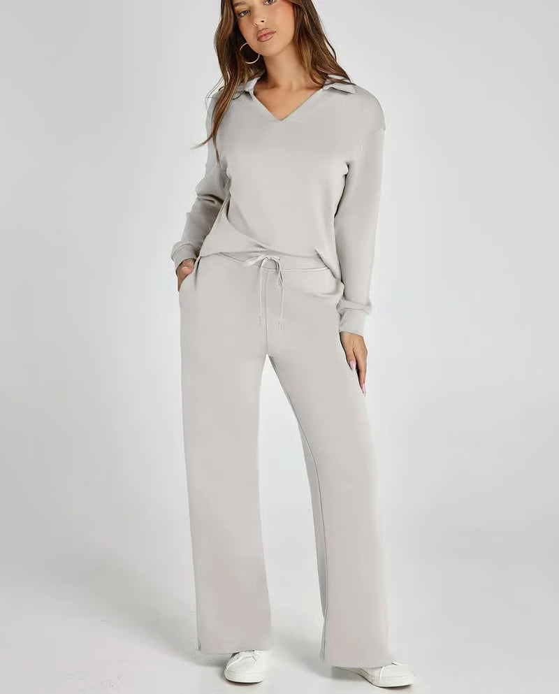 EaseLuxe™ Women’s 2-Piece Fall Outfit Set – Breathable & Wrinkle-Resistant Sweatsuit