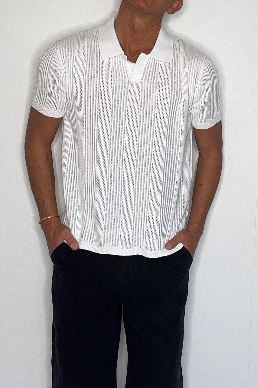 Verrin™ Relaxed Polo – White, Short Sleeve, Classic Fit