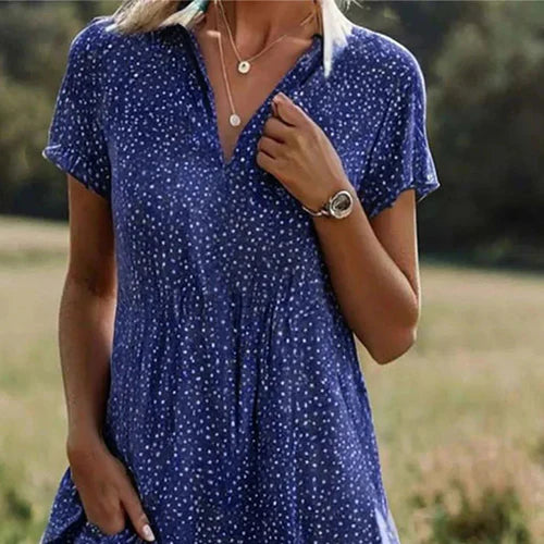 Luméa ™ Short Sleeve Polka Dot Midi Dress